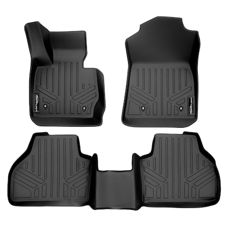 Smartliner SA0262-B0262 Custom Fit 2 Row Floor Mats Liner Set for 2011-2017 BMW X3, Black SA0262/B0262